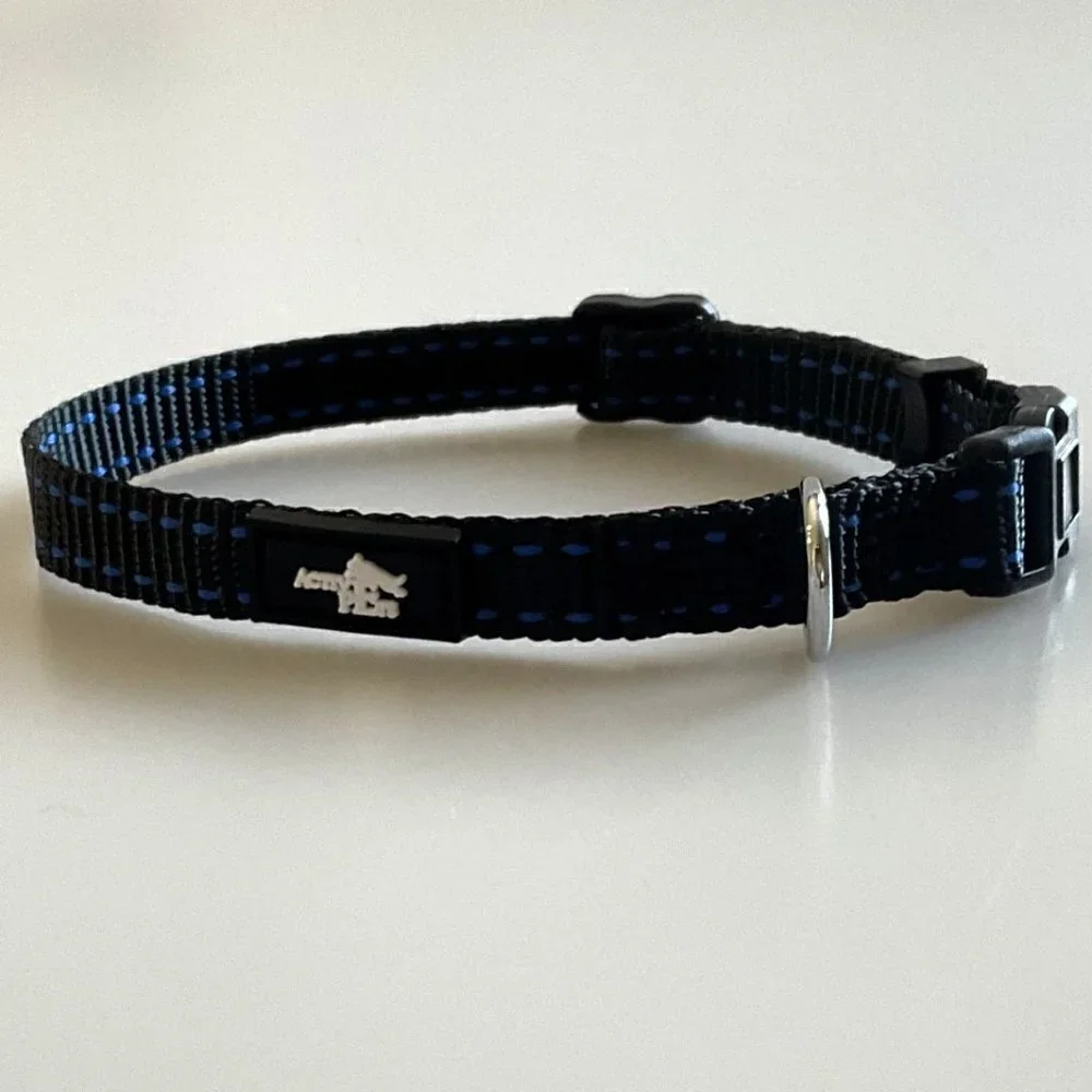 2 PACK ADJUSTABLE QUICK RELEASE DOG COLLAR BLUE